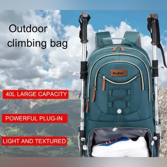 NWT Casual Light Green and Black Men's Backpack 40L - Picture 6 of 8